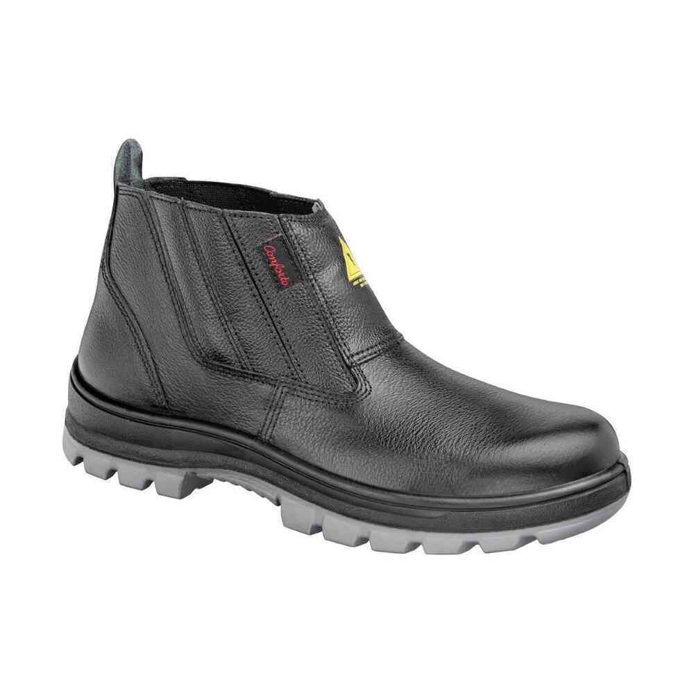 BOTINA CONFORTO ELETRICISTA C/ ELÁSTICO PRETA BICO COMPOSITE | CA 46051