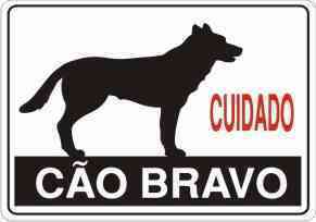 PLACA CUIDADO CAO BRAVO CORPO INTEIRO 20X30CM