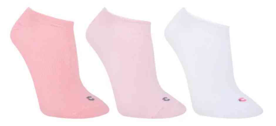 KIT 3 PARES MEIA FEMININA CANO CURTO (PREMIUM) (ROSA/BRANCA/SALMAO)