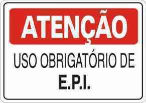 PLACA SIN.(ATENCAO)USO OBRIGATARIO DE EPIS 20X30