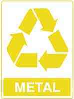 PLACA LIXO RECICLÁVEL PARA METAL 15X20 CM