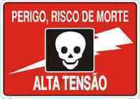 PLACA SIN. RISCO DE MORTE ALTATENSAO 15X20 CM