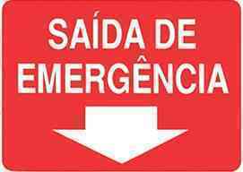 PLACA SIN. SAIDA EMERGENCIA VERMELHA