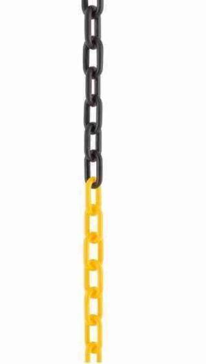 CORRENTE PLASTICA ELOS 30MM P PRETA E AMARELA