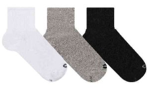 KIT 3 PARES MEIA MASCULINA CANO MEDIO (PREMIUM) (BRANCA/CINZA/PRETA)
