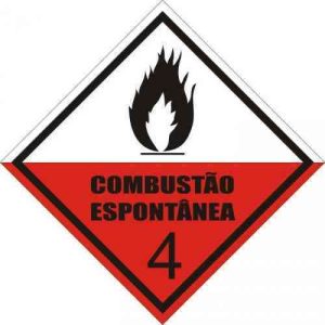 PLACA PARA CAMINHÃO - COMBUSTÃO ESPONTÂNEA 4 - 30 X 30 CM