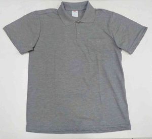 CAMISA POLO MANGA CURTA 1 BOLSO CINZA MESCLA