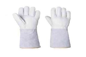 LUVA VAQUETA PUNHO RASPA 15CM FIO KEVLAR SOLDADOR CONFORTO | CA 33543