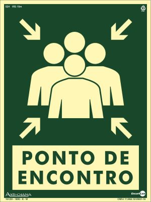 PLACA SIN. PONTO DE ENCONTRO FOTOLUMINESCENTE 20X30 CM