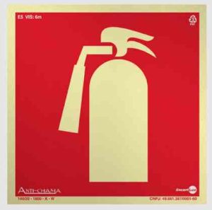 PLACA EXTINTOR FOTOLUMINESCENTE 20X20 CM
