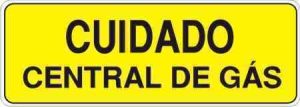 PLACA SIN. CUIDADO CENTRAL DE GAS 60X20CM