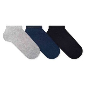 KIT 3 PARES MEIA MASCULINA CANO CURTO