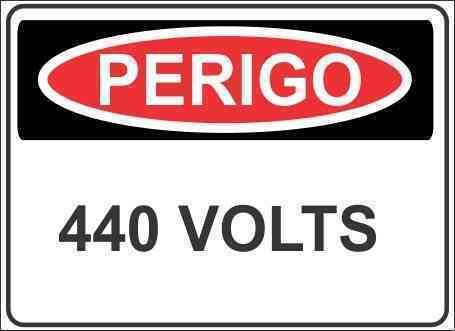 ADESIVO 15X10CM PERIGO 440 VOLTS