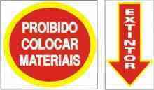 PLACA CONJ.PROIBIDO COLOCAR MATERIAIS 20X20 + EXTINTOR 20X10