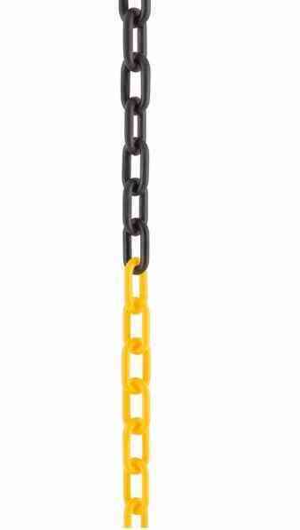 CORRENTE PLASTICA ELOS 30MM P PRETA E AMARELA