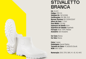 BOTA PVC CANO CURTO STIVALETTO BRANCA COM FORRO | CA 18472