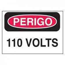 ADESIVO 15X10CM PERIGO 110 VOLTS