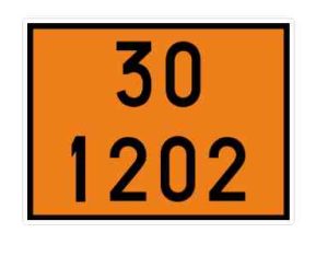 PLACAS NUMEROLOGIA LARANJA ONU 30 1202 PARA TRANSPORTE DE CARGA ÓLEO DIESEL
