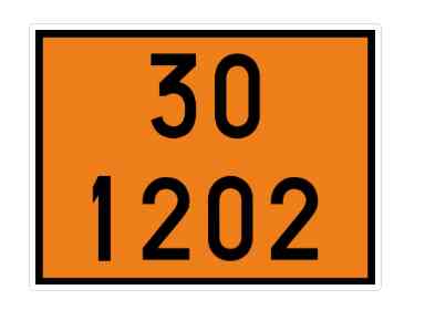 PLACAS NUMEROLOGIA LARANJA ONU 30 1202 PARA TRANSPORTE DE CARGA ÓLEO DIESEL