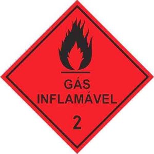 PLACA GÁS INFLAMÁVEL N2 SIMBOLOGIA 30X30 CAMINHÃO