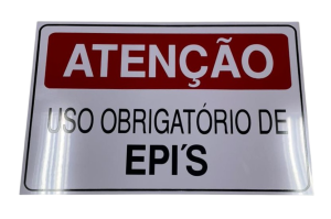 PLACA SIN.(ATENCAO)USO OBRIGATARIO DE EPIS 20X30