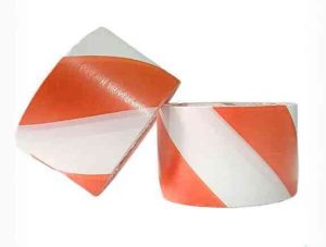 FITA ISOL. ZEBRADA LARANJA/BRANCO 70MM X 200M