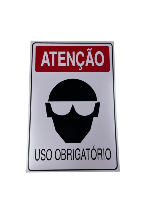 PLACA SIN.ATENCAO (OCULOS) USO OBRIGATORIO 20X30 CM