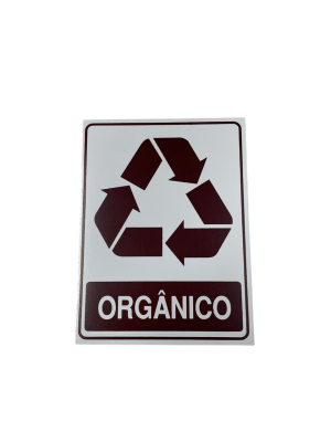 PLACA LIXO RECICLÁVEL MATERIAL "ORGANICO" 15X20CM