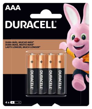 PILHA ALCALINA AAA DURACELL 1,5V 4 UNIDADES