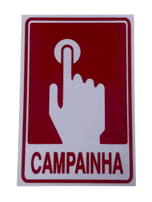 PLACA SINALIZAÇÃO CAMPAINHA 10X15