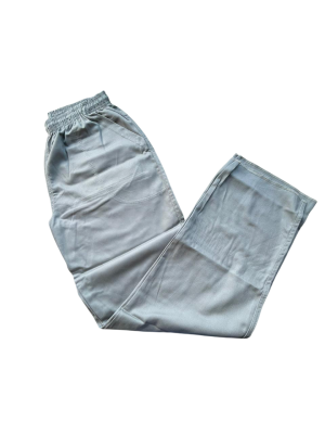 CALCA BRIM CINZA C/ ELASTICO TOTAL 3 BOLSOS