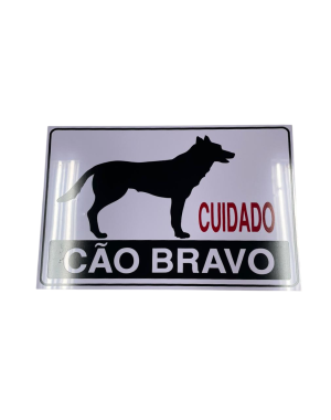 PLACA CUIDADO CAO BRAVO CORPO INTEIRO 20X30CM