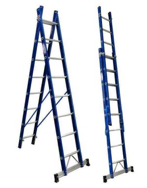 ESCADA DE FIBRA 6 DEGRAUS TESOURA EXTENSIVEL 1,90M X 3,20M