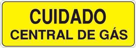 PLACA SIN. CUIDADO CENTRAL DE GAS 60X20CM