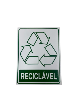 PLACA PVC LIXO RECICLAVEL 15X20CM
