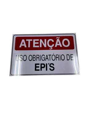 PLACA SIN.(ATENCAO)USO OBRIGATARIO DE EPIS 20X30