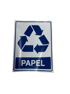 PLACA ADESIVA SINALIZAÇÃO LIXO PAPEL 15X20 CM ADESIVO