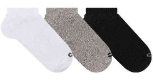 KIT 3 PARES MEIA MASCULINA CANO CURTO (PREMIUM) (BRANCA/CINZA/PRETA)