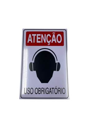 PLACA SIN.ATENCAO (PROT.AUDIT)USO OBRIGAT. 20X30 CM