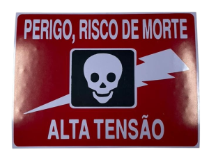 PLACA SIN. RISCO DE MORTE ALTA TENSAO 20X30 CM