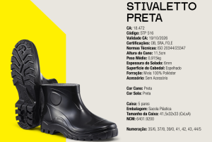 BOTA PVC STIVALETTO CANO CURTO | CA 18472
