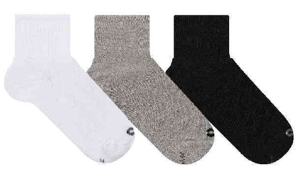 KIT 3 PARES MEIA MASCULINA CANO MEDIO (PREMIUM) (BRANCA/CINZA/PRETA)