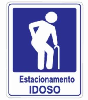 PLACA SIN.ESTACIONAMENTO IDOSO 20X30