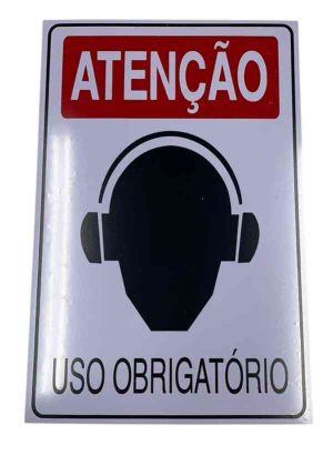 PLACA SIN.ATENCAO (PROT.AUDIT)USO OBRIGAT. 20X30 CM