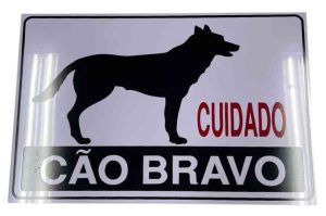PLACA CUIDADO CAO BRAVO CORPO INTEIRO 20X30CM