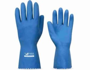 LUVA LATEX FORRO SILVER AZUL VOLK CA 16312/45558