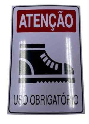 PLACA SIN.ATENCAO (BOTA) USO OBRIGATORIO 20X30 CM