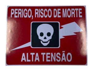PLACA SIN. RISCO DE MORTE ALTATENSAO 15X20 CM