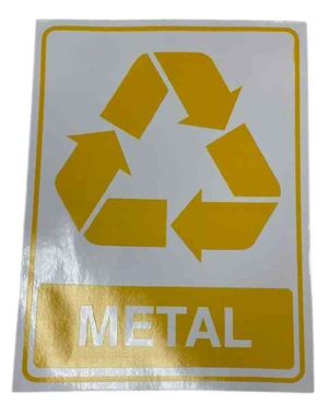 PLACA LIXO RECICLÁVEL PARA METAL 15X20 CM