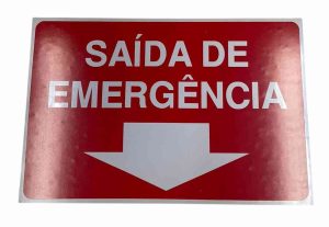 PLACA SIN. SAIDA EMERGENCIA VERMELHA